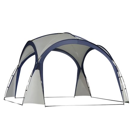 Campingtelt Havetelt Telt Partytelt Solafskærmning Vejrbestandig Glasfiberstang + Polyester Creme Hvid + Blå 3,5 X 3,5 X 2,3 M