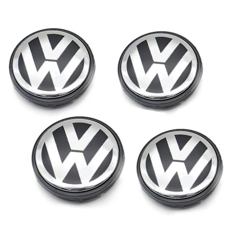 Fælge Center Kapsel Satin Sort Høj Krom 65mm - 4stk/sæt