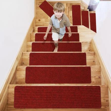 PVC anti-slip pad dubbel rand upprepad användning Trappdyna Dark red 76.5cm*20.5cm