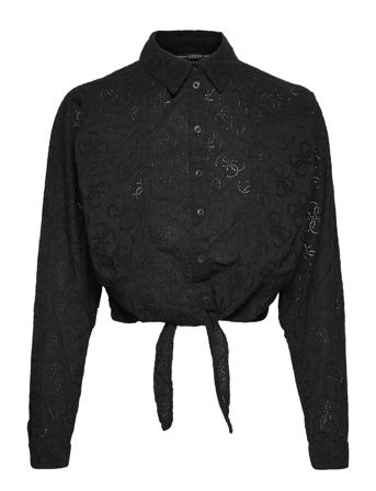 Ls Tina Shirt Langermet Skjorte Svart GUESS Jeans