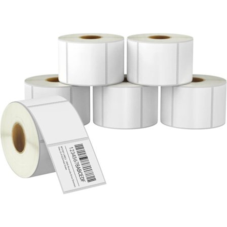 Strekkode- og adressetermiske etikettruller, 60 mm x 50 mm, førsteklasses lim og perforert [1 rull, 1000 etiketter]