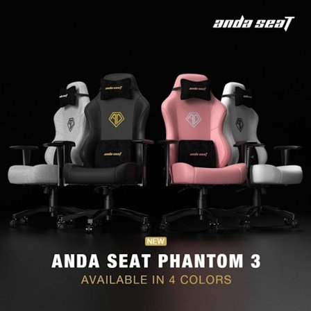 Siege gaming - kontorsstol gaming Anda seat Phantom 3 L Snurrbar spelstol i svart läder