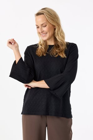 SIGNATURE - 3/4 Ærmet Strik - Sort