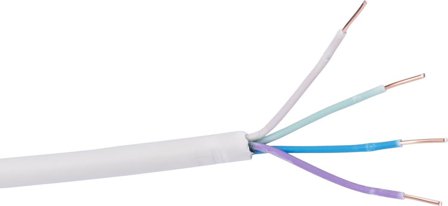 Gelia 4048004051 Kabel ELQXBE, 100 m, vit, Anslutningsdon & kablar