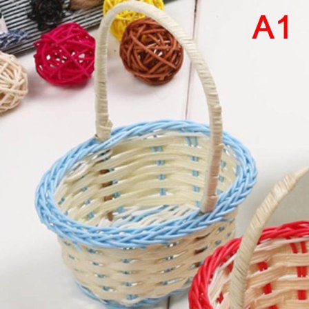 1 stk Mini Håndvevde Oppbevaringskurver Plastveving Oppbevaringsbas