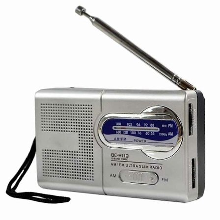 Portabel AM/FM-radio BC-R119 Bästa mottagning, idealisk för nödsituationer