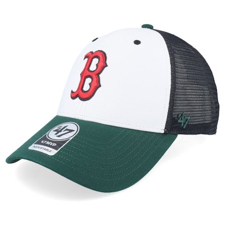 47 Brand - MLB Grün Trucker Cap - Hatstore Exclusive x Boston Red Sox Branson Tri Tone MVP Mesh Black/Forrest/White Trucker @ Hatstore