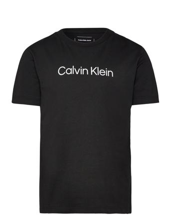 Inst. Logo Ss T-Shirt Tops T-Kortærmet Skjorte Black Calvin Klein