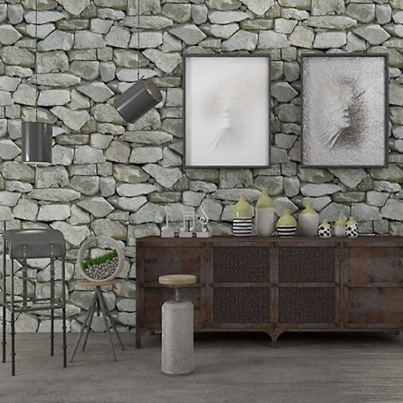 PVC Retro 3D Tapet Sten Mode Retro Vintage Nostalgisk Tapet 53cm(B)*9.5m(L) 3D Tapet Restaurang, Cyan