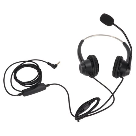 H360D‐3.5‐MV Binaural Kundtjänst Headset Svart Justerbart Telefon Headset för 3,5 mm Hörlursuttag