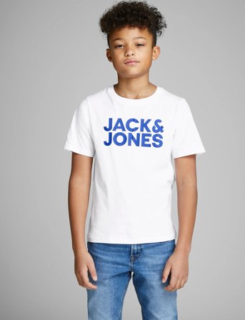 Jack & Jones Jjecorp Logo Tee Ss O-Neck Noos Jnr - White - 152