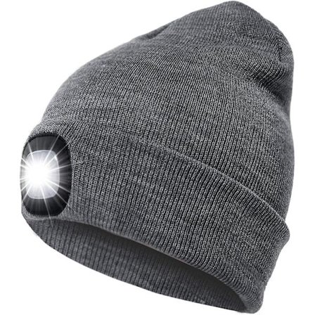 LED Beanie Hat med 3 Lysstyrke Niveauer Mænd Kvinder Lampe Hat USB Genopladelig Løbehat Vinter Varmer Hat