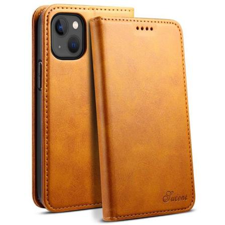 SUTENI iPhone 14 Plus Plånboksfodral Magnetic Kickstand - Khaki