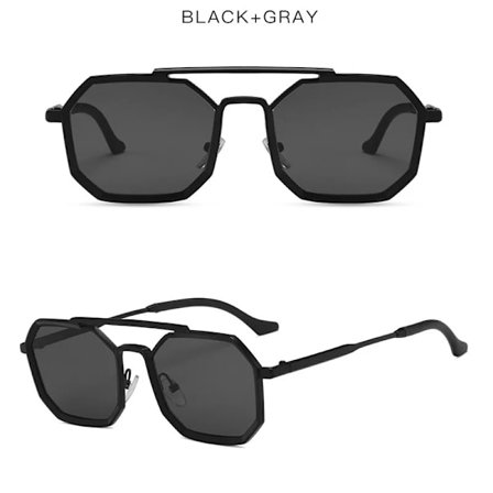 2022 Polygon Punk Solglasögon Män Kvinnor Märke Vintage Solglasögon Metall Steampunk Stil Mode Oculos de sol UV400