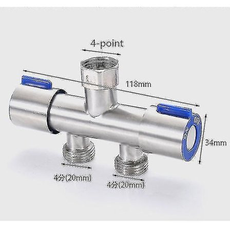 4-punkts hane trevejsdiverter 1-i-2 adapter dobbelthoved