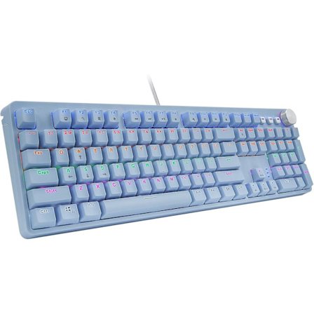 Mekaaninen pelinäppäimistö, USB-liitäntä punaisilla kytkimillä, sateenkaaren LED-taustavalo, multimedianäppäimet, 108