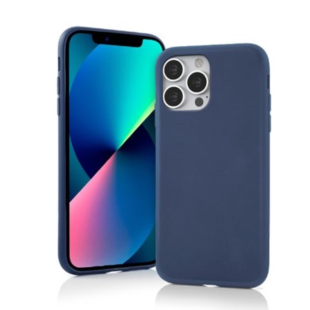 iphone 14 plus silikon fodral mörkblå