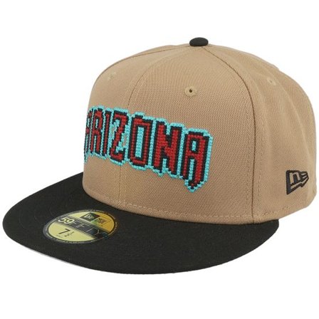 New Era - MLB Beige fitted Keps - Arizona Diamondbacks Classic 8-bit Wordmark Khaki/Black Fitted @ Hatstore