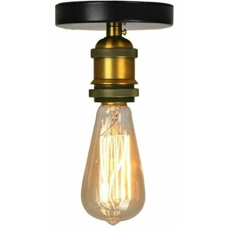 Industriell taklampa med E27 metallbeslag, Edison-stil, antik mässing