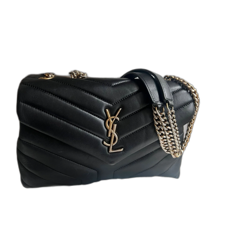 Svart quiltad axelväska från YSL