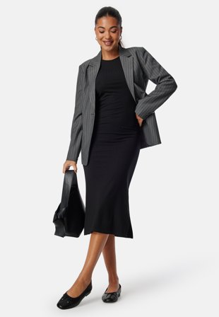 Pieces Kylie O-Neck Midi Dress Black Klær