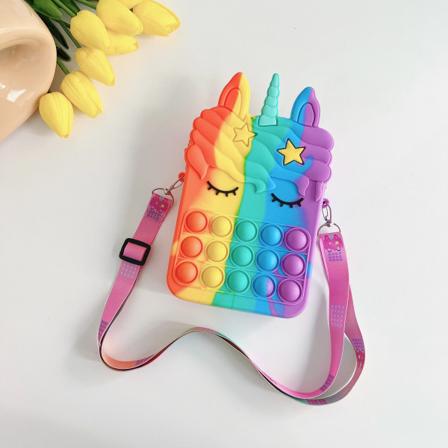 Pop-it Sateenkaari Yksisarvinen Laukku Tytöille rainbow