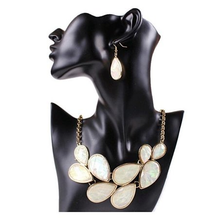 Örhängen Halsband Set Vintage Bröllops vatten droppe