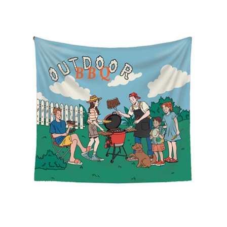 Ins Style Camping Baggrundsklud Camping Vægophæng Gobelin Udendørs Æstetisk Dekorativ Klud Camp 3 130x150cm (Korthåret Knap Opgradering)