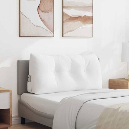 Coussin Vidaxl Ryggkudde Vit 100 x 24 x 50 cm tyg