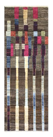 Tapis Berbère Colourful 85X234 De Couloir Marron/Noir (Laine, Afghanistan)