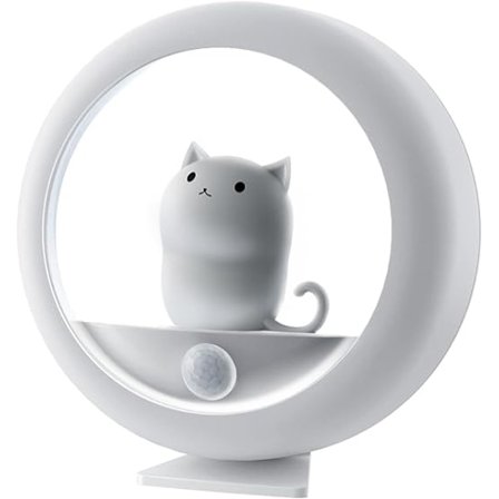 Piirretty kissanpentu latautuva yövalo liikeanturilla LED-lasten yövalo