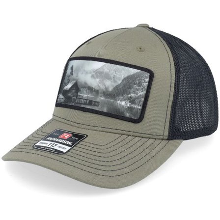 Hunter - Grön trucker Keps - Fishing Hut Wide 112fp Split Loden/Black Trucker @ Hatstore