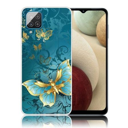 Deco Samsung Galaxy A12 5G Etui - Blå sommerfugl Blue