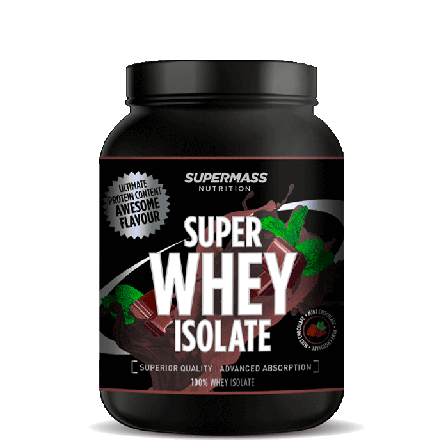 SUPERMASS NUTRITION SUPER WHEY ISOLATE Valleproteinisolat 1300 g, Mint Chocolate - Bodyman.dk