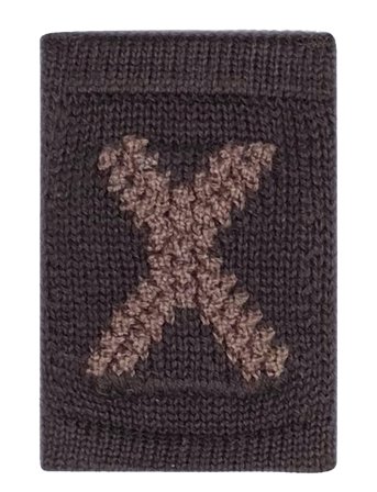 Knitted Letter X, Nature Brown Smallstuff