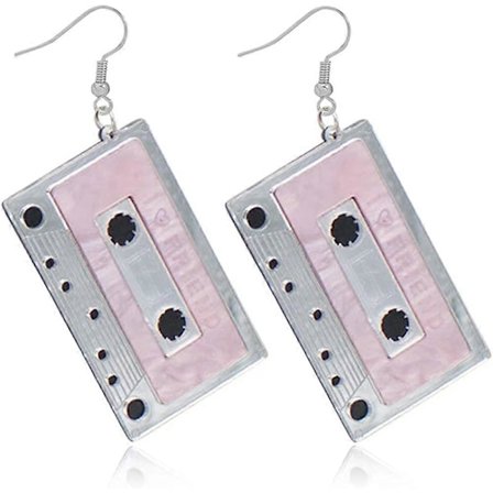 Persolity 80-tals Kassettband Örhängen Retro Band Hängande Örhängen Akryl Punk Roliga Dropp Örhängen för Kvinnor Tillbehör
