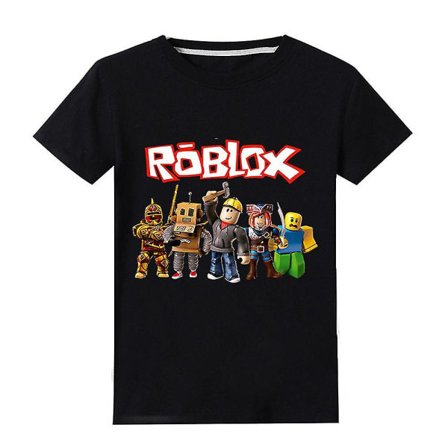 5-12 år Barn Roblox Kortærmet T-shirt Top Bedste Julegave Sort 9-10 år
