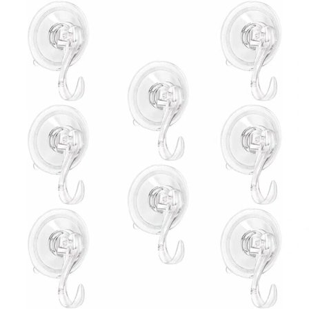 8 stk. Badeværelse Sugekop Kroge Robust Trøje Hækle Køkkenredskaber Vask Hæklenåle Til Glasdør og Vindue