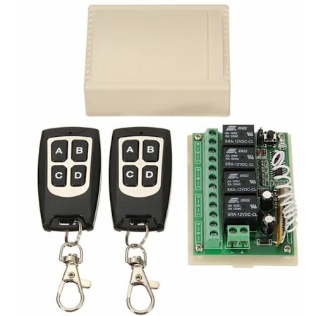 12V 4CH Kanal 433Mhz Trådløs Fjernkontrollbryter Integrert Krets Med 2 Sender DIY Erstatt Deler Verktøysett