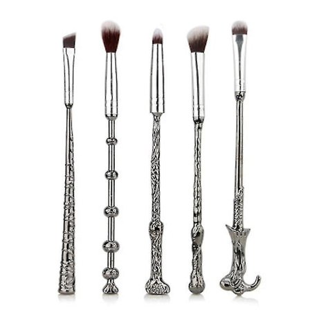 Harry Potter makeup pensel sæt, 5 pensler - sølv og lilla