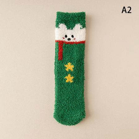 Julstrumpor Coral Velvet Höst Vinter Tube Golvlager