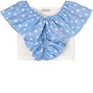 Monnalisa Blue Frill T-shirt - Tops - 8 years - Blue - Mädchen