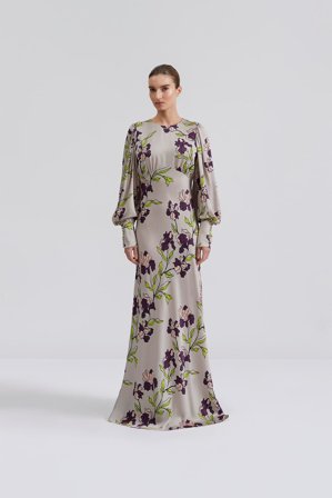Malina - Alize maxikleid - M - Fall Florals Grey