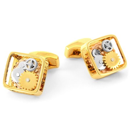 Goldfarbene Uhrwerk Manschettenknöpfe for Men