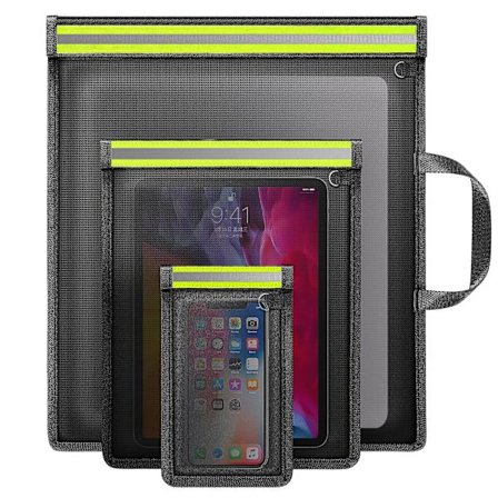 Faraday-poser for telefoner, 3-pakning Faraday-poser EMP-sikre for bærbare datamaskiner, nettbrett og bilnøkler, Faraday-nøkkelbrikkebeskyttelse med 