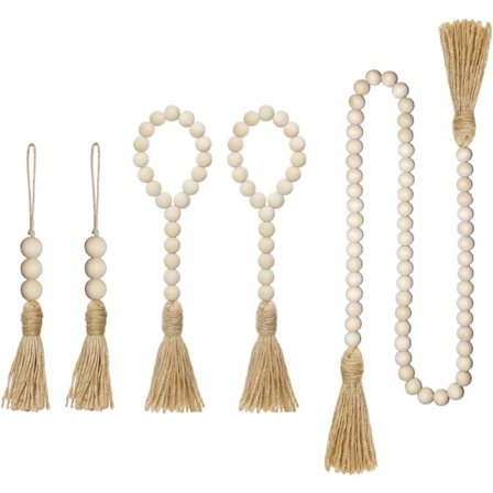 Makrame-bordløper i landlig stil, naturlig lerret Boho Ta