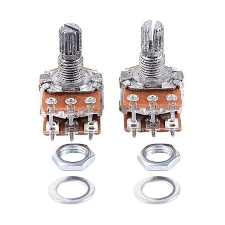 2 stk. B20k 20k Ohm 8mm Aksel PCB-monteret Lineær Dobbelt Potentiometer