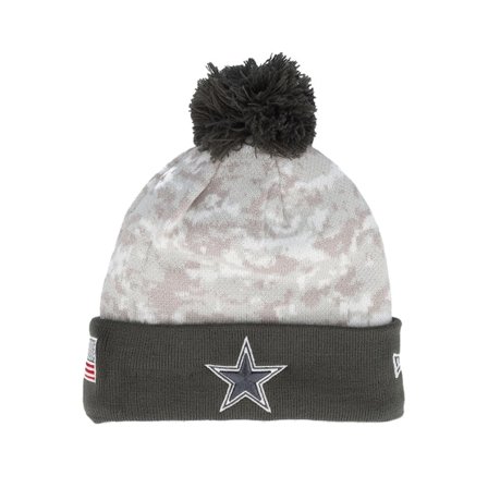 New Era - NFL Camo pom Bonnet - Dallas Cowboys Nfl24 Salute To Service Camo/Graphite Pom @ Hatstore