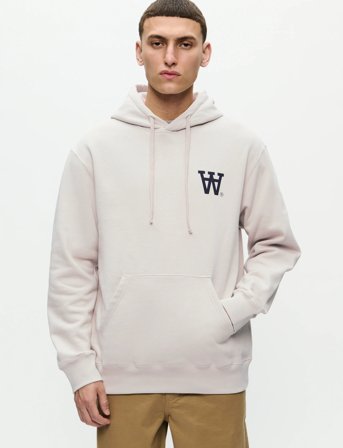 WOOD WOOD Wwcass Aa Chest Print Hoodie - White - L