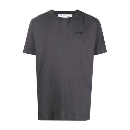 Off White T-shirt with graphic print , Grijs , Heren , Maat: L